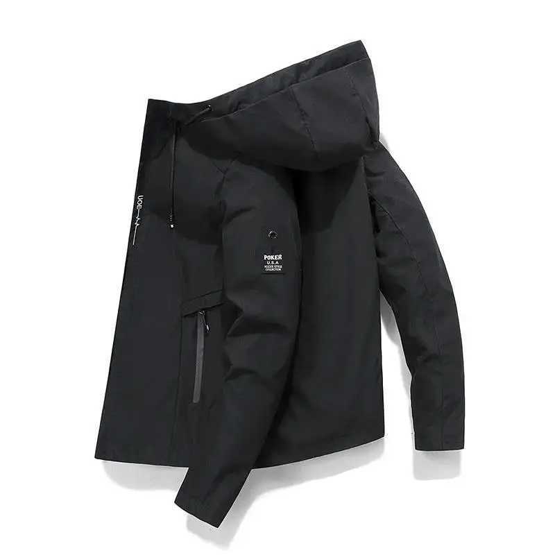 New autumn and winter mens casual comfortable thin polyester spring and summer sunscreen windproof casual sports hooded jacket W250103