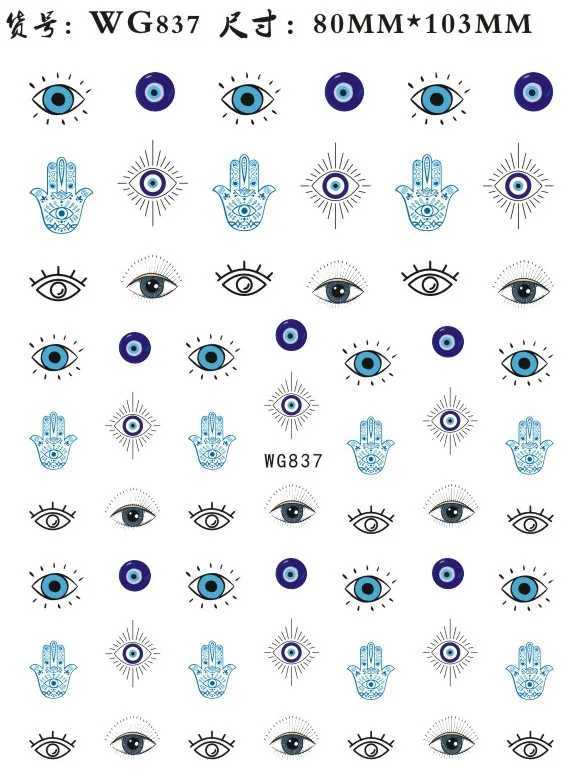Nail Art Stickers Water Decals Eyes Stripe Nail Art Decorations for Manicure Accessories Press on Nails Foil Stickers and DecalsXJ250120