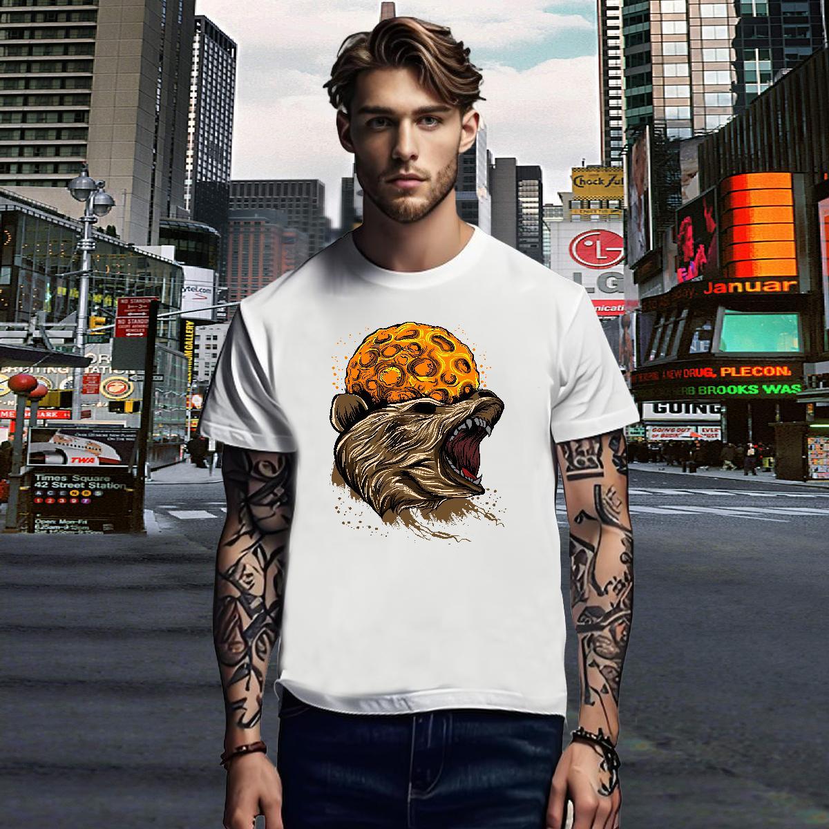 T Shirts Men 100% Cotton 230g eagle Hip Hop Round Neck Short Sleeve DIY Printed Tshirts Classic Casual Comfortable Top Tees
