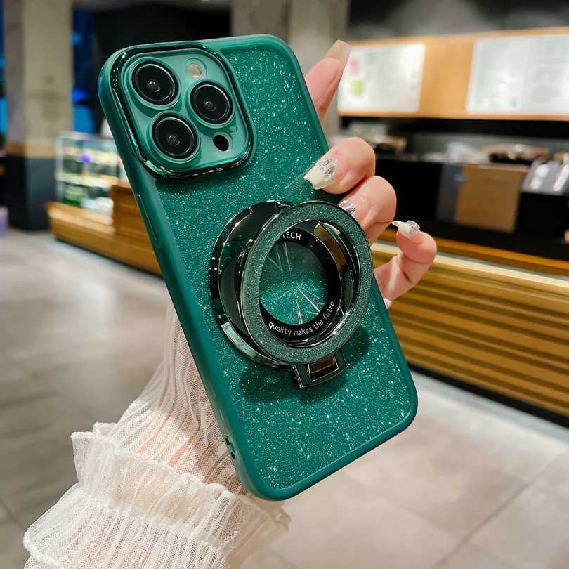 Gradient Glitter Ring Stand Magnetic Phone Case For Tecno Spark 6 8C 9 10 10C 20 20C Smart 6 7 8 Pro GO 2022 2023 2024 2020 HDM240816