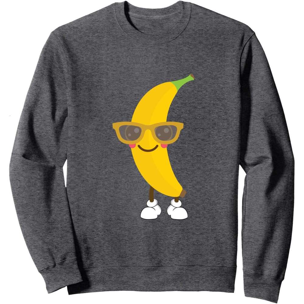 Long Sleeve Shirts for Men sweatshirt Banana With Sunglasses And Red Cheeks Funny Cartoon Sweatshirt Tee Streetwear Casual tops clothes