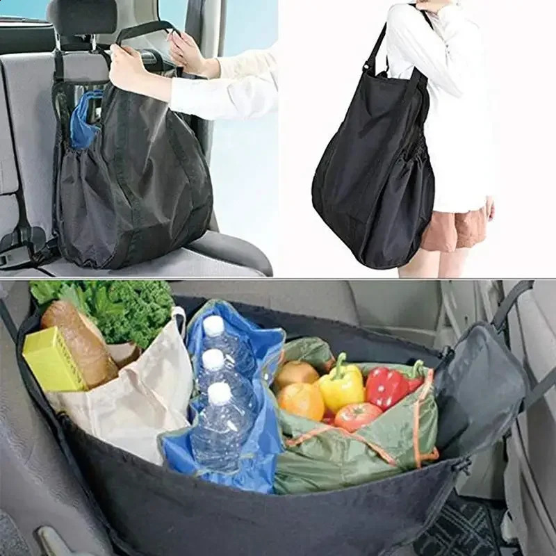 Fashion Black Handy Shopping Bag Reusable New Tote Pouch Eco Recycle Storage Grocery Supermarket Bags 240816