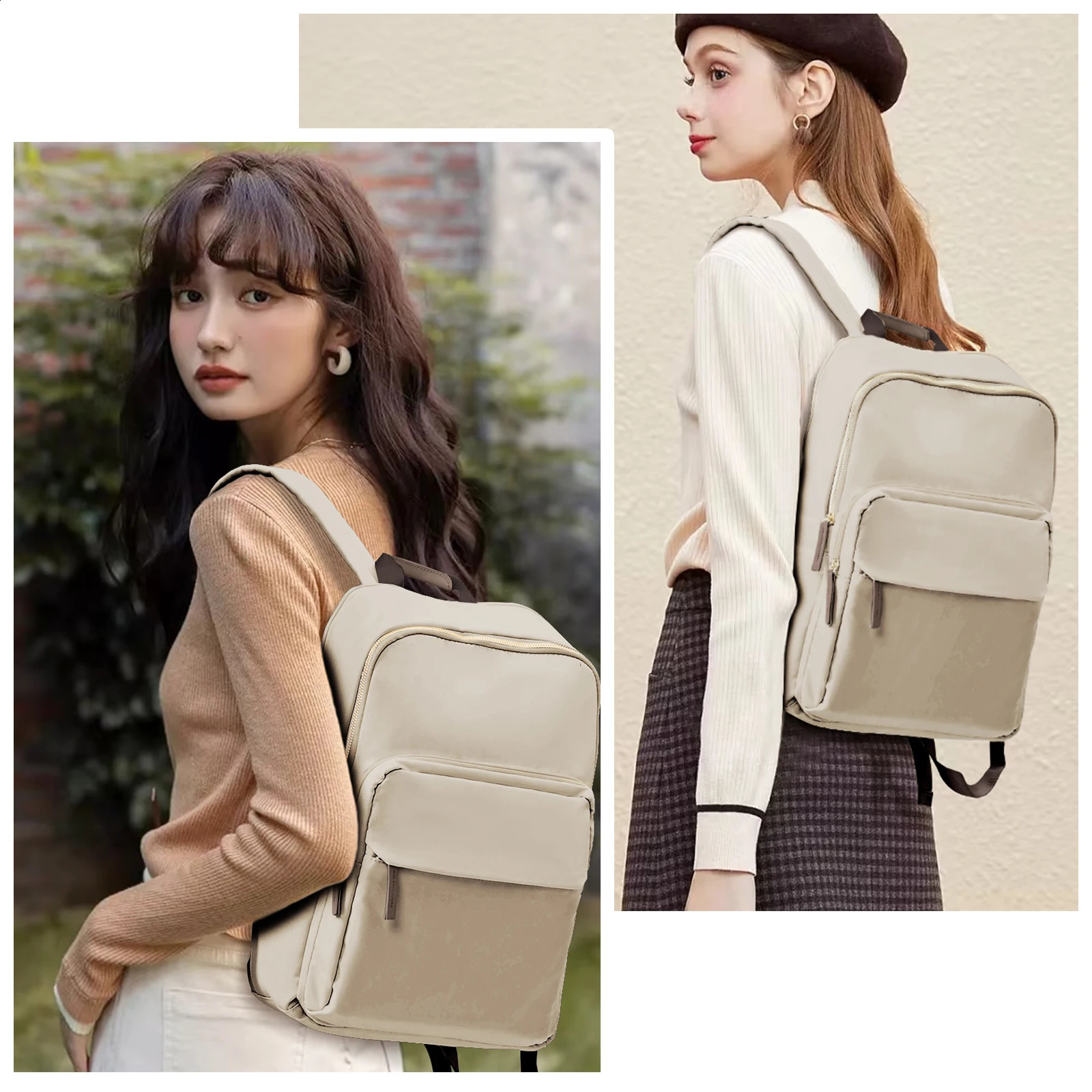 Simple Large Capacity Backpack Women Travel Business Teacher Laptop Shoulder Bag Girl School Student Purse 240815Z
