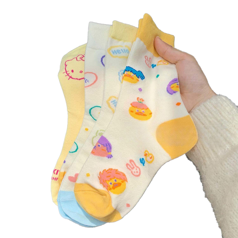 Children's Cute Cartoon Socks with Three-Dimensional Letters - Summer Short Tube Style