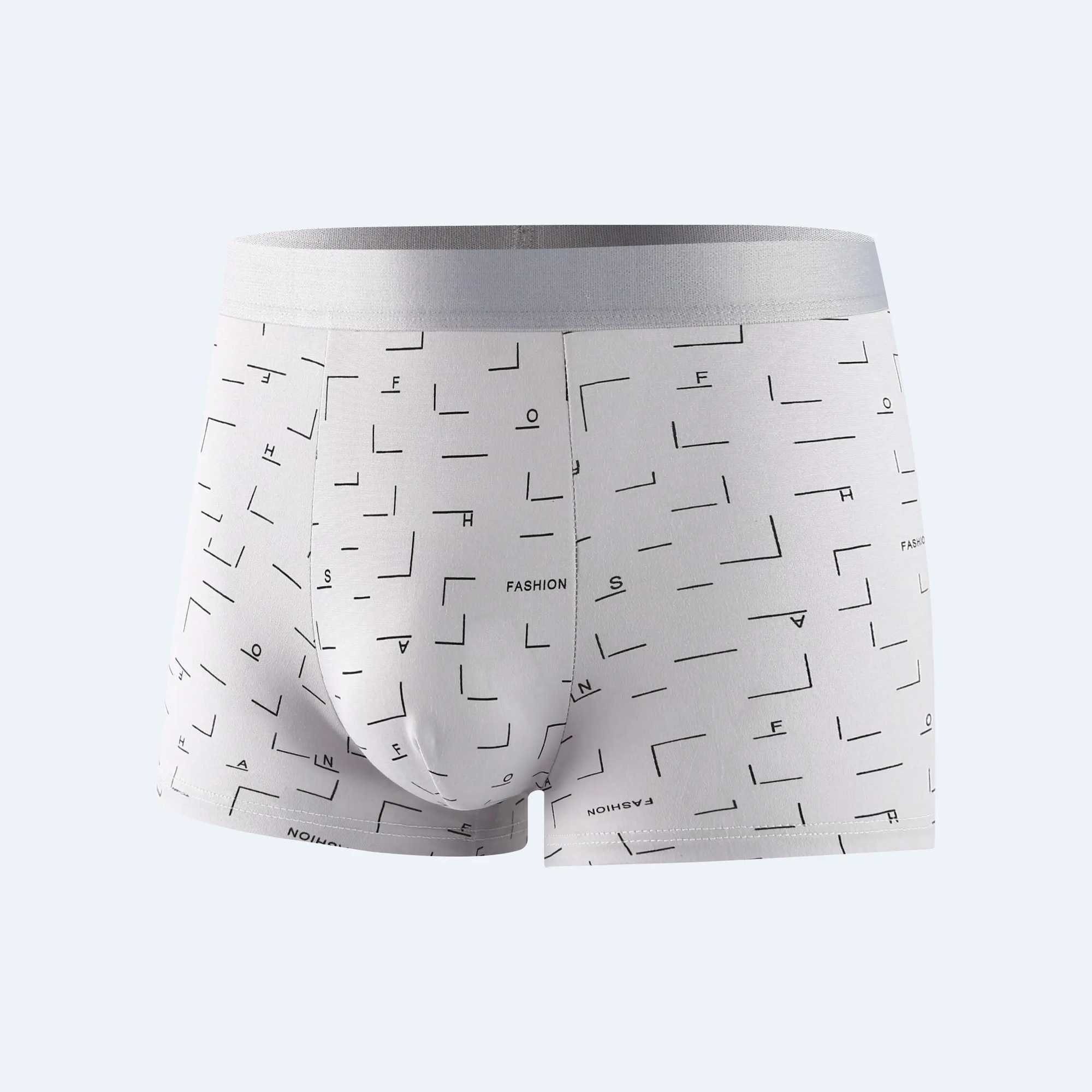 XL-4XL Man Boxers Printed Underpants U Convex Panties Male Fashion Comfortable Shorts Mens Solid Breathable Underwear 45kg-100kgXJ17