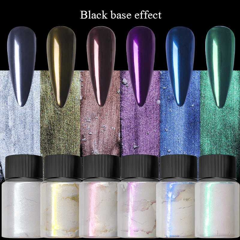 5g/10g Box Aurora Nail Powder Pearl Nail Glitter Neon Pigment Dust Effect Chrome Nail Art AB Color Dipping Powder Decoration DIYXJ240815