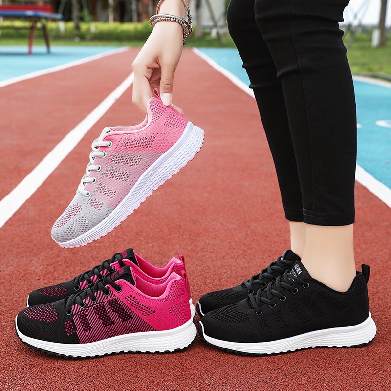 Women's breathable and comfortable flying woven one foot comfortable casual sports single shoes