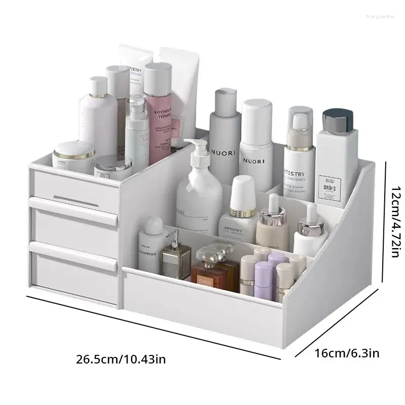 Storage Boxes Makeup Desk Cosmetic Box Organizer With Drawers For Dressing Table Countertop Bathroom Counter Elegant Vanity Holder