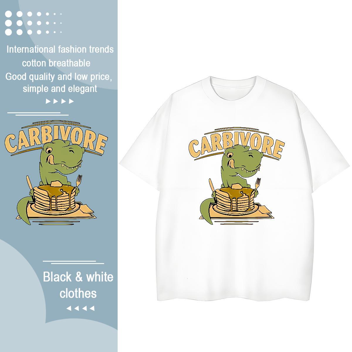 New Women T Shirts Breathable Crew Neck 100% Cotton 230g Unisex Tshirts Skull dinosaur Street Wear 5A Clothings