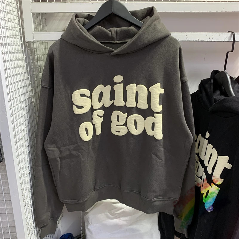 Vintage CPFM Saint Of God Hoodie Men Women Puff Print Sweatshirts Oversize Pullovers Hooded 250113