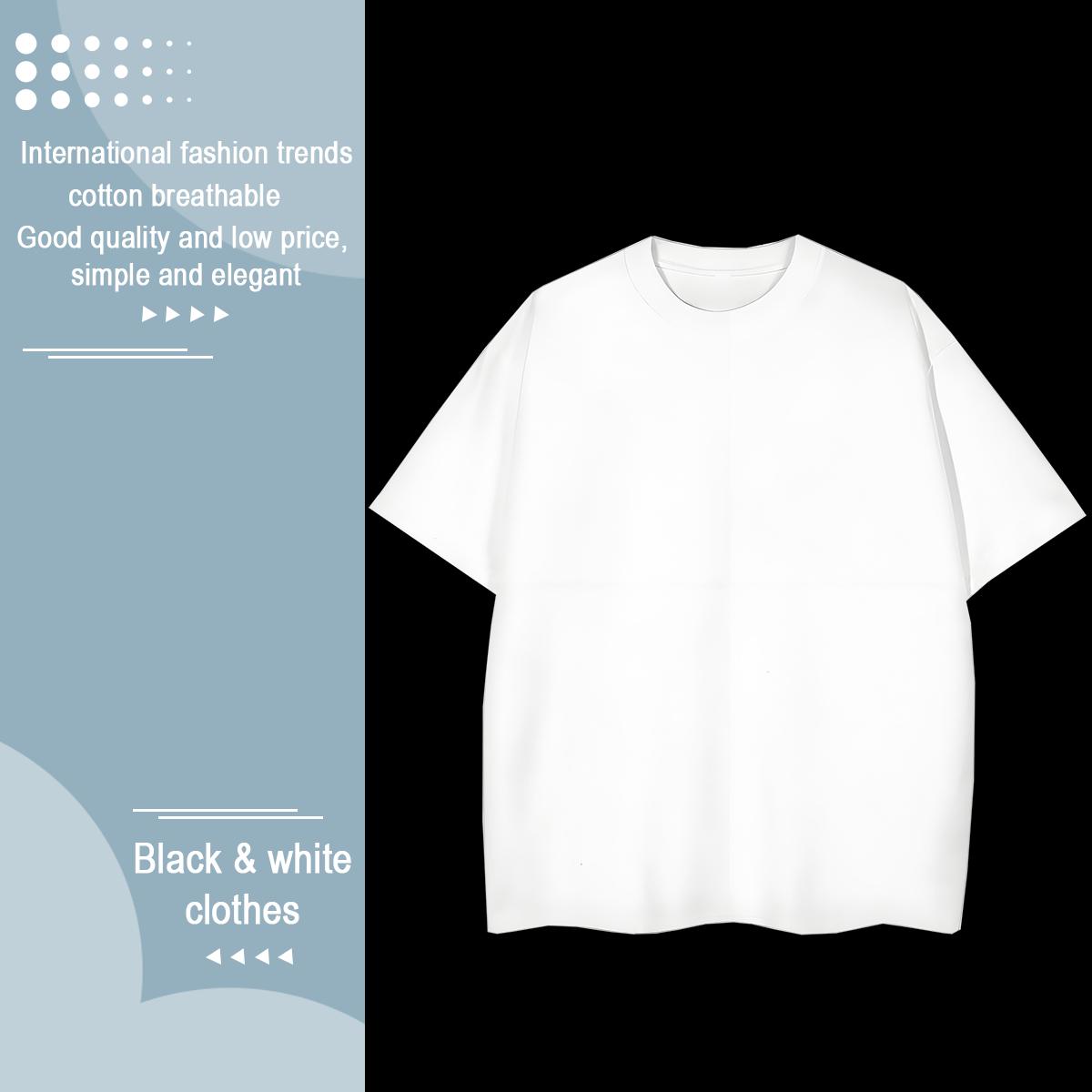 Free Shipping Women Tshirts 230g Cotton letter Daily Wear Woman T Shirts Crew Neck Breathable Black White Clothes Shirt