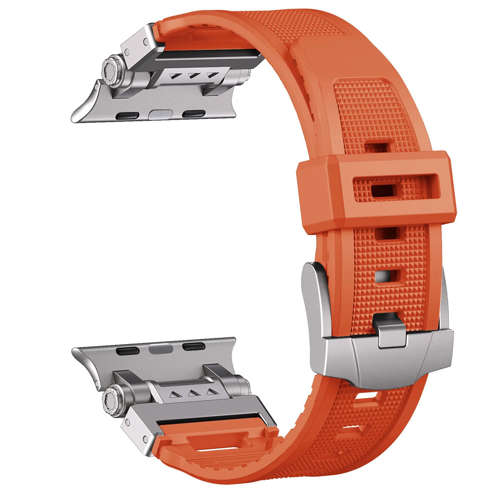Soft Silicone Metal Band Apple Watch Series 9 8 7 6 5 4 3 se Men Strap for Iwatch Ultra 2 Rubber Bracelet 49mm 45mm 44 42mm free shipping