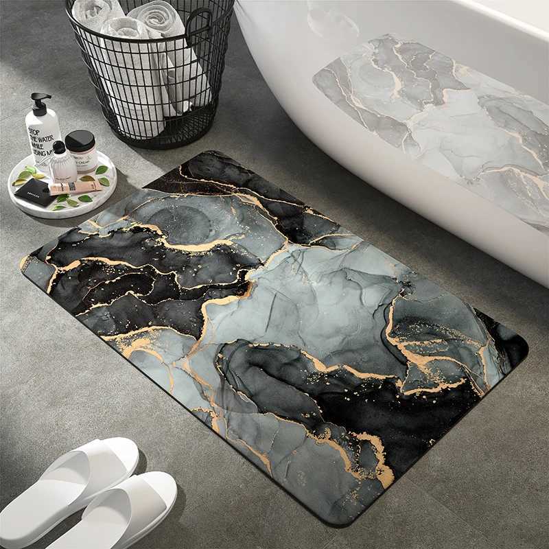 Luxury Diatom Mud Bath Mat Super Absorbent Bathroom Carpet Waterproof Toilet Foot Mats Non-slip Shower Rug Pad Entrance DoormatM240816