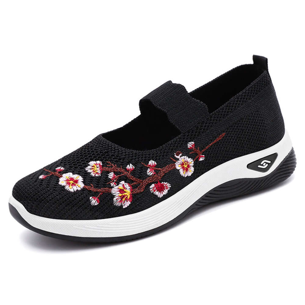 Ddmysports Old Beijing Cloth Shallow Mouth Single For Women Casual Mom One Step Lazy Shoes OUTDOOR