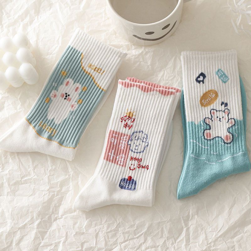 Children's Mid-Calf Cotton Socks - Street Style Long Tube Autumn Winter Footwear
