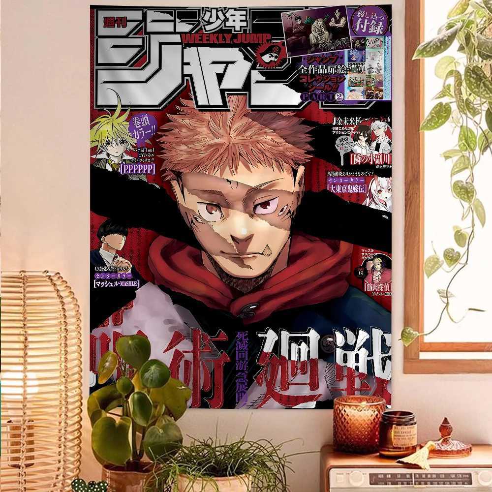 Jujutsu Kaisen Anime Hippie Wall Hanging Tapestries for Living Room Home Dorm Decor Art Home Decor Y240816