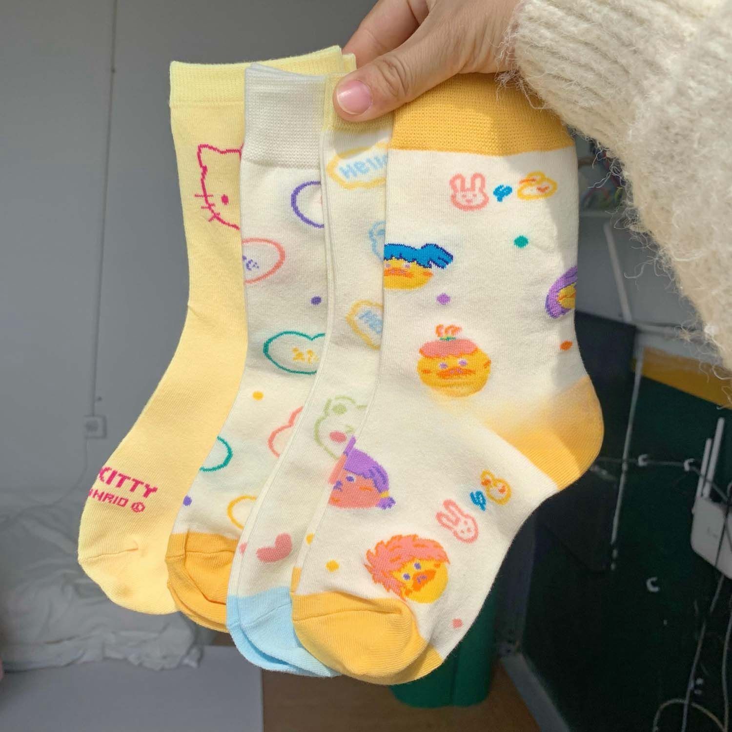 Children's Cute Cartoon Socks with Three-Dimensional Letters - Summer Short Tube Style