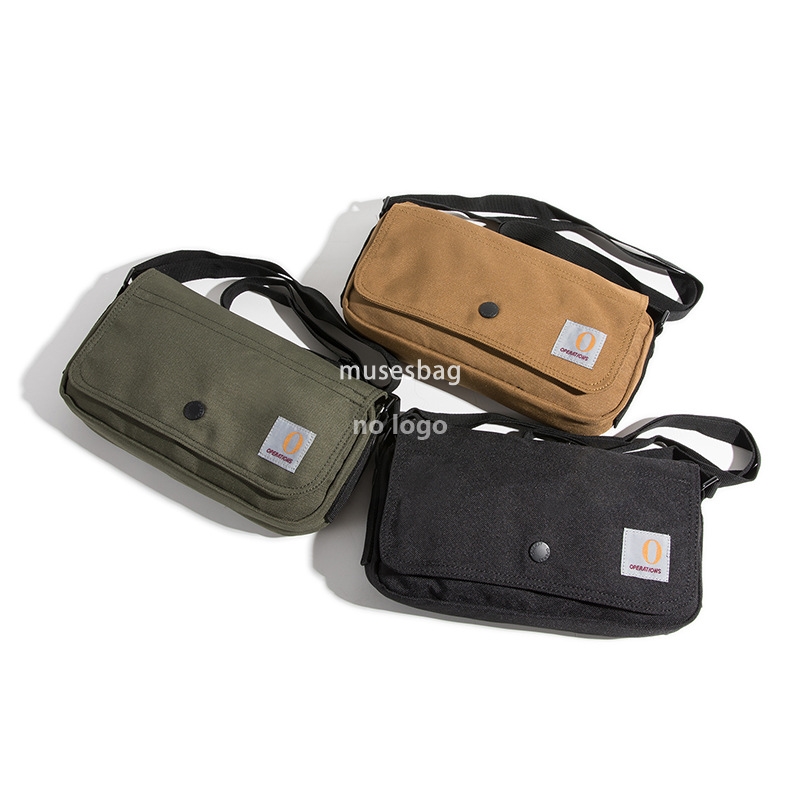 Japanese fashion canvas small mobile phone bag casual men's tooling wind crossbody bag personality shoulder bag trend small body bag