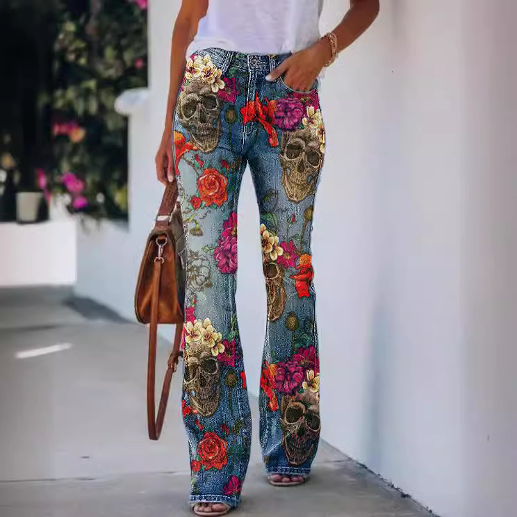 2022 Imitation Large Casual Long Pants Thin Jeans Women's