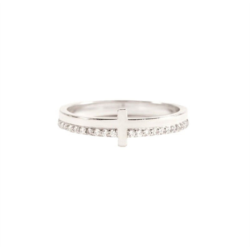 Designer ring Prayer Gold Cross Ring Creative Copper Set Zirconium Ring Engagement Wedding Ring Couple Rings