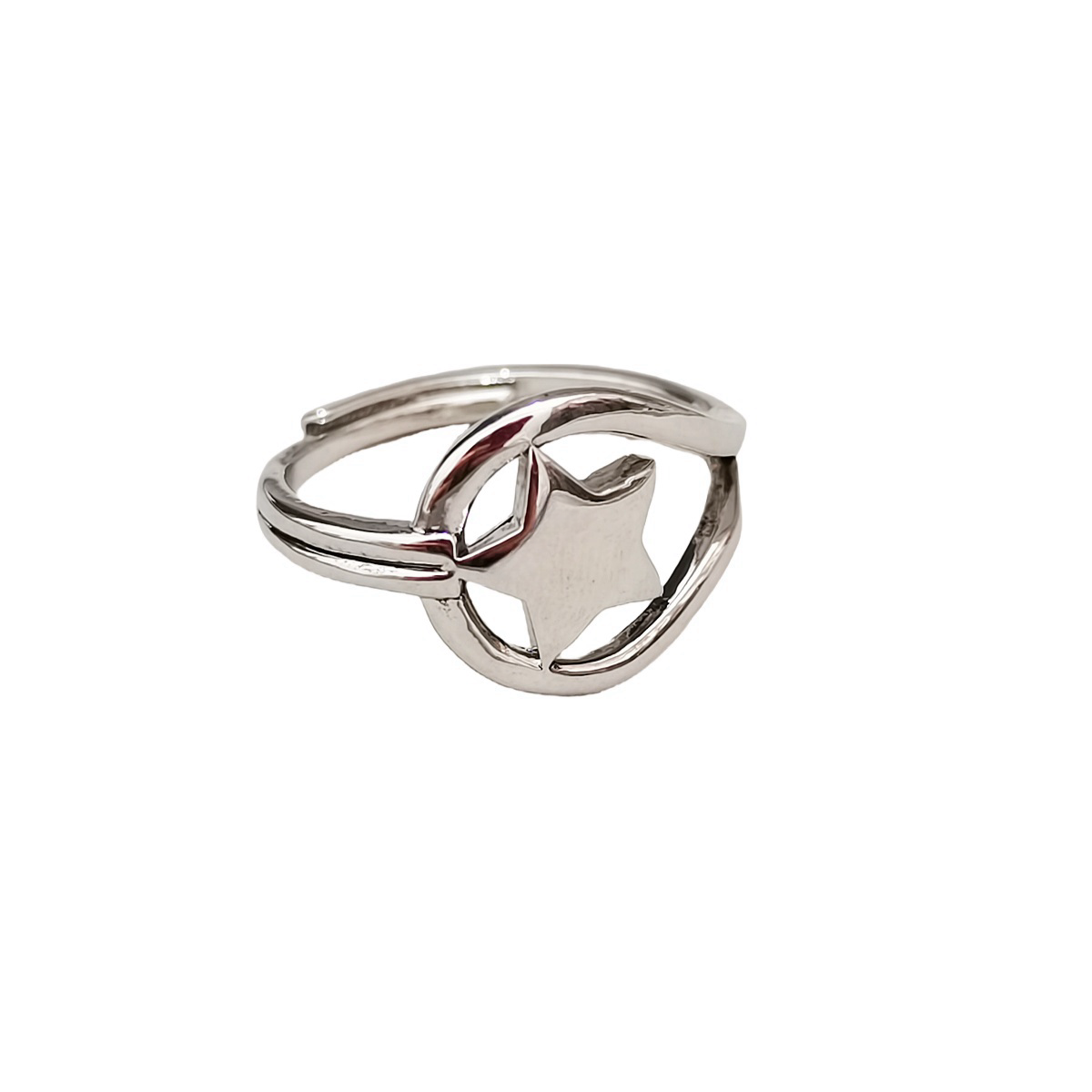 Designer ring copper material personality fashion open finger ring three-piece ring hollow geometric love ring female niche index finger ring