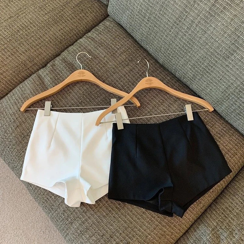 MEXZT Y2K Streetwear Black Shorts Women Korean Wide Leg Shorts Sexy Club Slim Short Pants Elegant High Waist A Line Shorts 240816