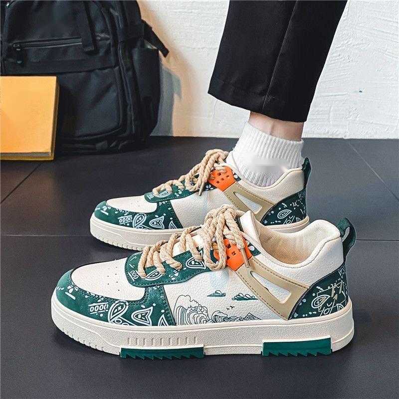 NXY Mens Shoes Summer Breathable Canvas Shoes for Male Students Korean Version Trendy Versatile White Shoes Thick Soled Sports Board Shoes for Men
