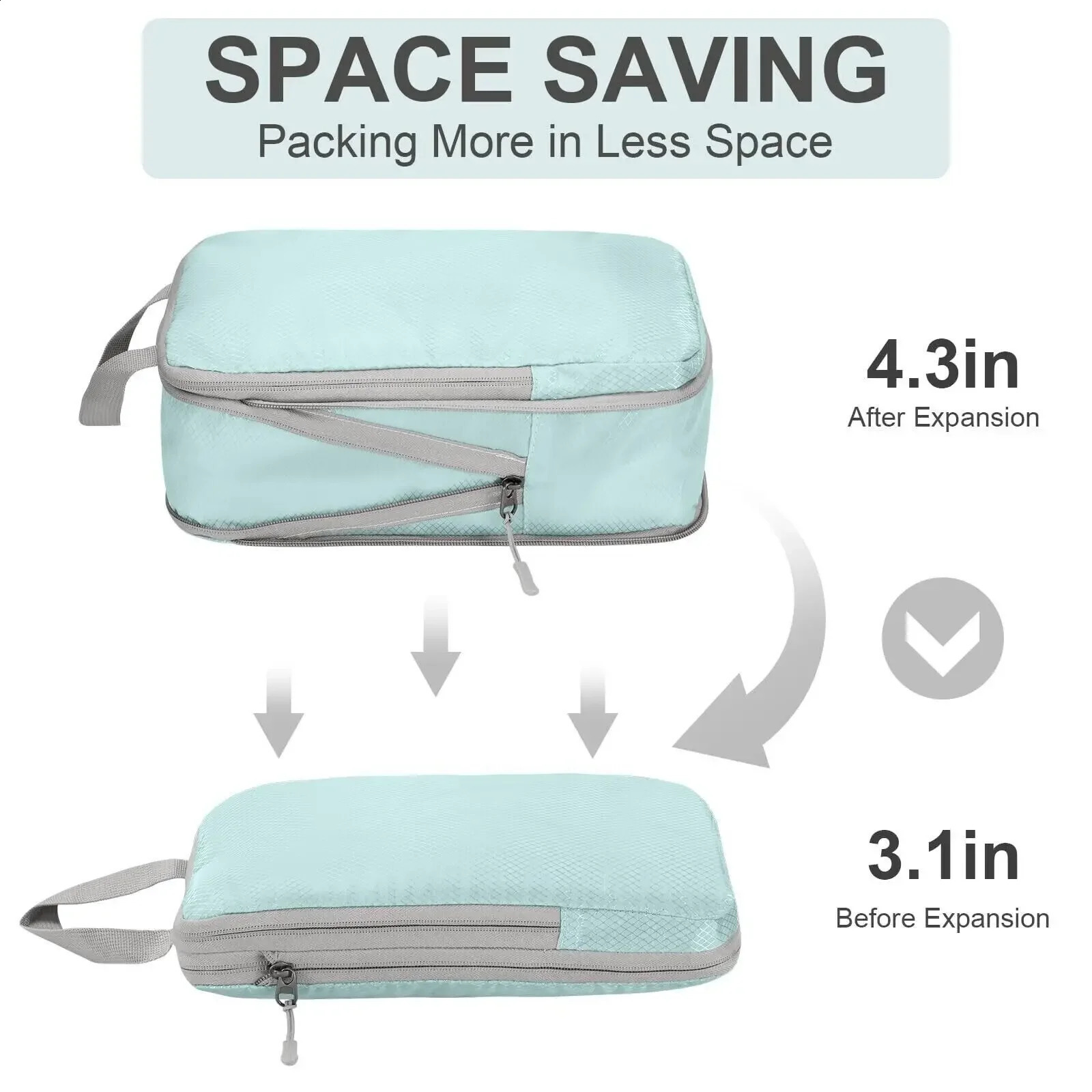 4Pcs Travel Compression Packing Cubes Bag Portable Suitcase Clothes Organizers Waterproof Luggage Storage Cases Drawer Bags 240816