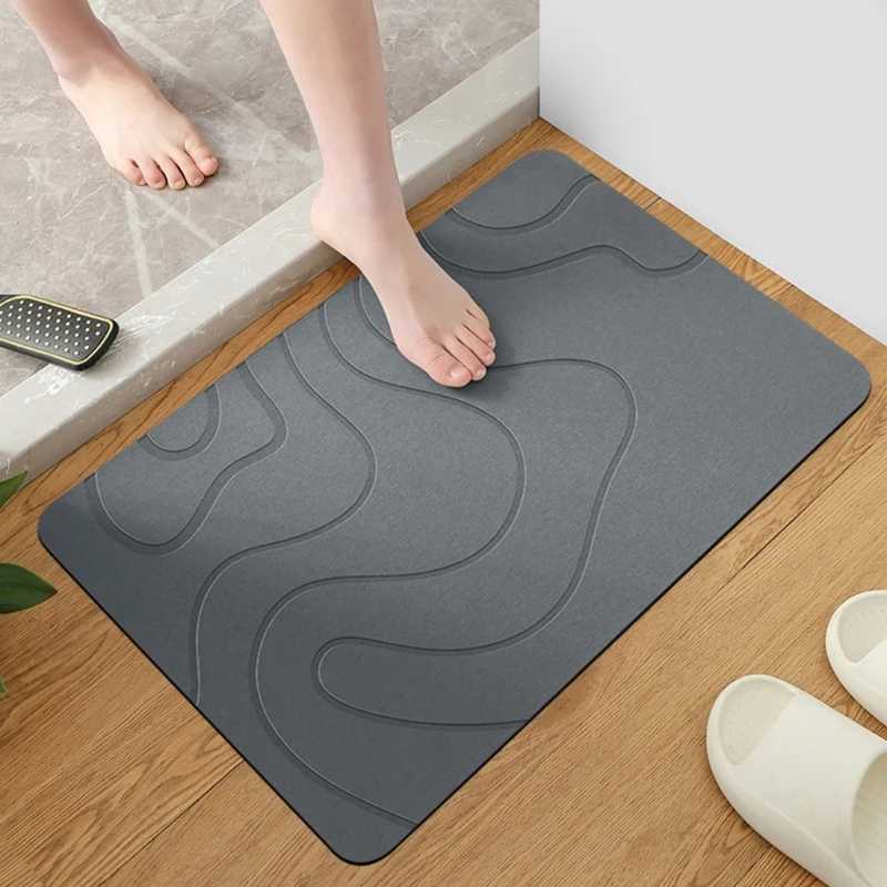 Antislip Stone Bath Mat Diatomite Quick Absorbent Easy Clean for Bathroom KitchenM240816