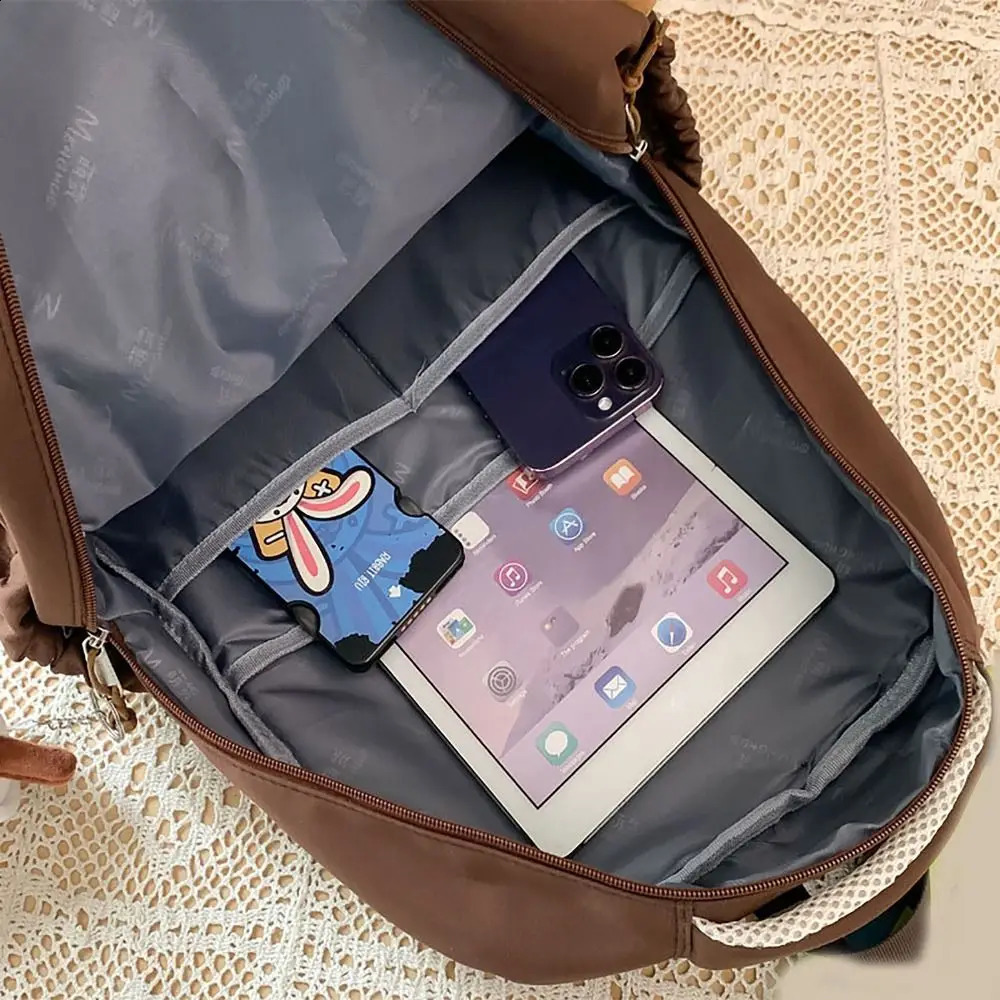 Cute Capybara backpack large capacity adjustable shoulder strap student foldable shoulder bag waterproof computer bag 240816