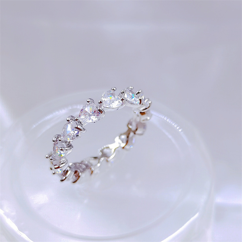 Ring Full Diamond Ladies Engagement Wedding Ring Fashion Heart Zirconium Ring Couple Rings For Any Occasion