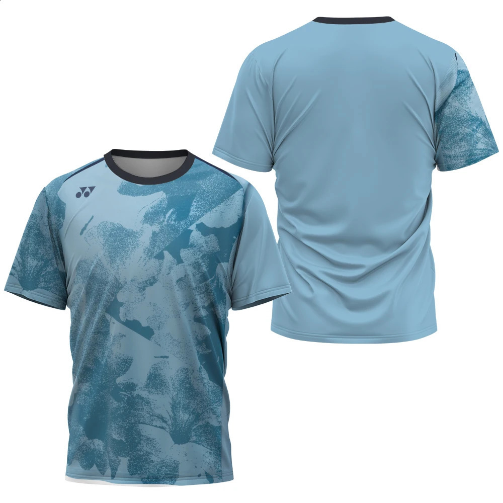 Mens Tshirt 3D Print Summer Quick Drying Short Sleeve ONeck Tees Badminton Tennis Table Fitness Sports Breathable Tops 240816