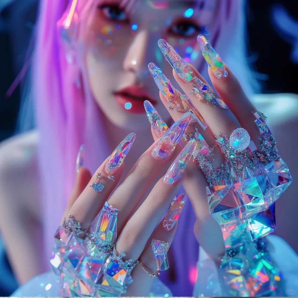 1Box Super Laser Nail Glitter Silver Holographic Irregular Ultra-thin Glitter For Manicure UV Gel Polish Aluminum Foil PaperXJ240815