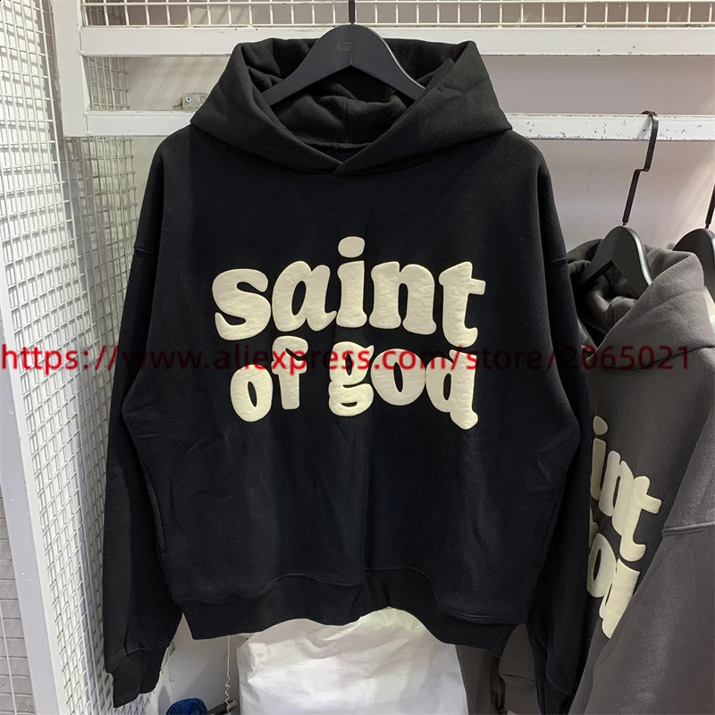 Vintage CPFM Saint Of God Hoodie Men Women Puff Print Sweatshirts Oversize Pullovers Hooded 250113