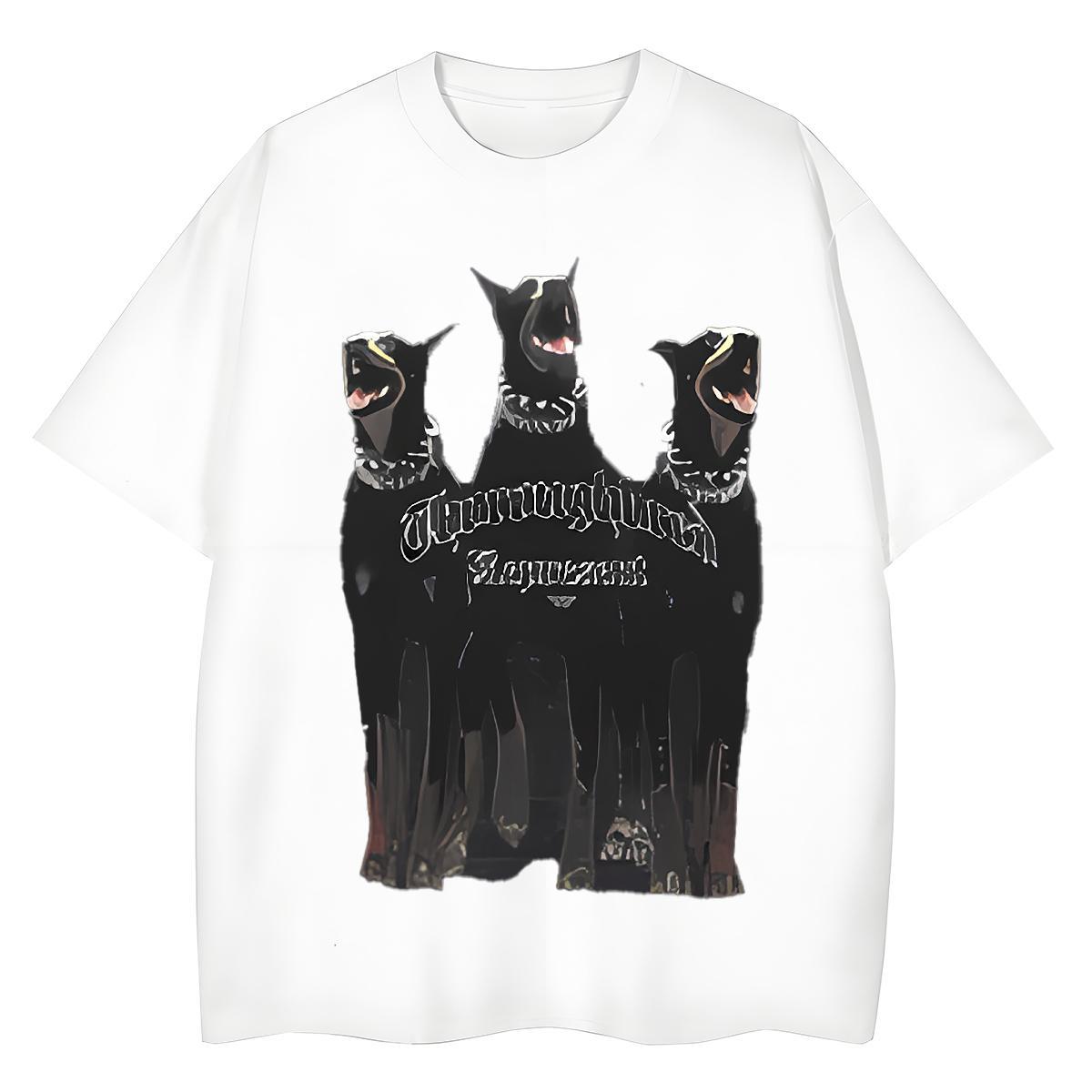 Fashion Men Tops Tees dog Street Casual 230g 100% Cotton Clothes Breathable Soft Loose T-Shirts for Men Oversized