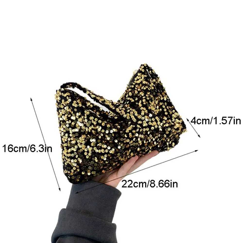 New Arrival Solid Color Sequins Crossbody Bag Korean Style Phone Bag Sequins Shoulder Bag Underarm Bag Handbag Evening Clutch Bag T250227