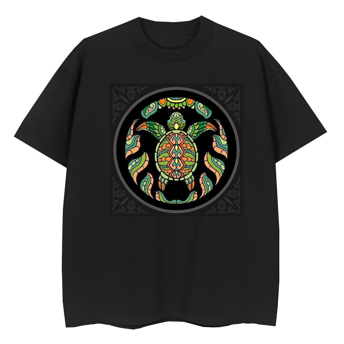 DIY T shirt O-Neck Short Sleeve 100% Cotton 230g Woman Tshirt Oversized L-4XL tortoise Sports Street Wear Loose fit Tops Tees