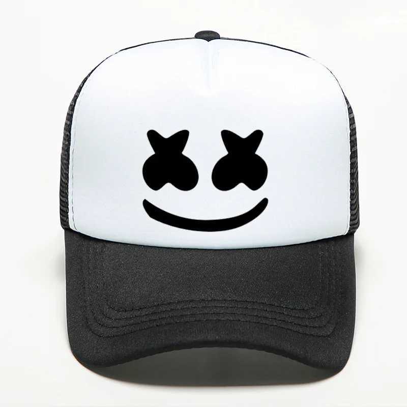 Kids Fashion Trend Marshmello Electro-DJ Peripheral Sunshade Light Breathable Comfortable Net Baseball CapY240815