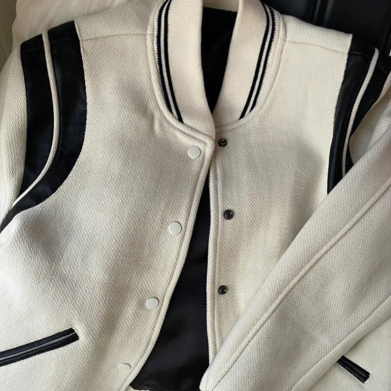 High Street Hiphop Patchwork Jacket Mens Autumn Loose Color Contrast Bomber Jacket Prefabricated Thick Baseball Uniform 240815