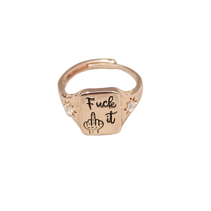 Designer ring Europe and the United States hot personality letters INS wind English men and women with the same paragraph open ring