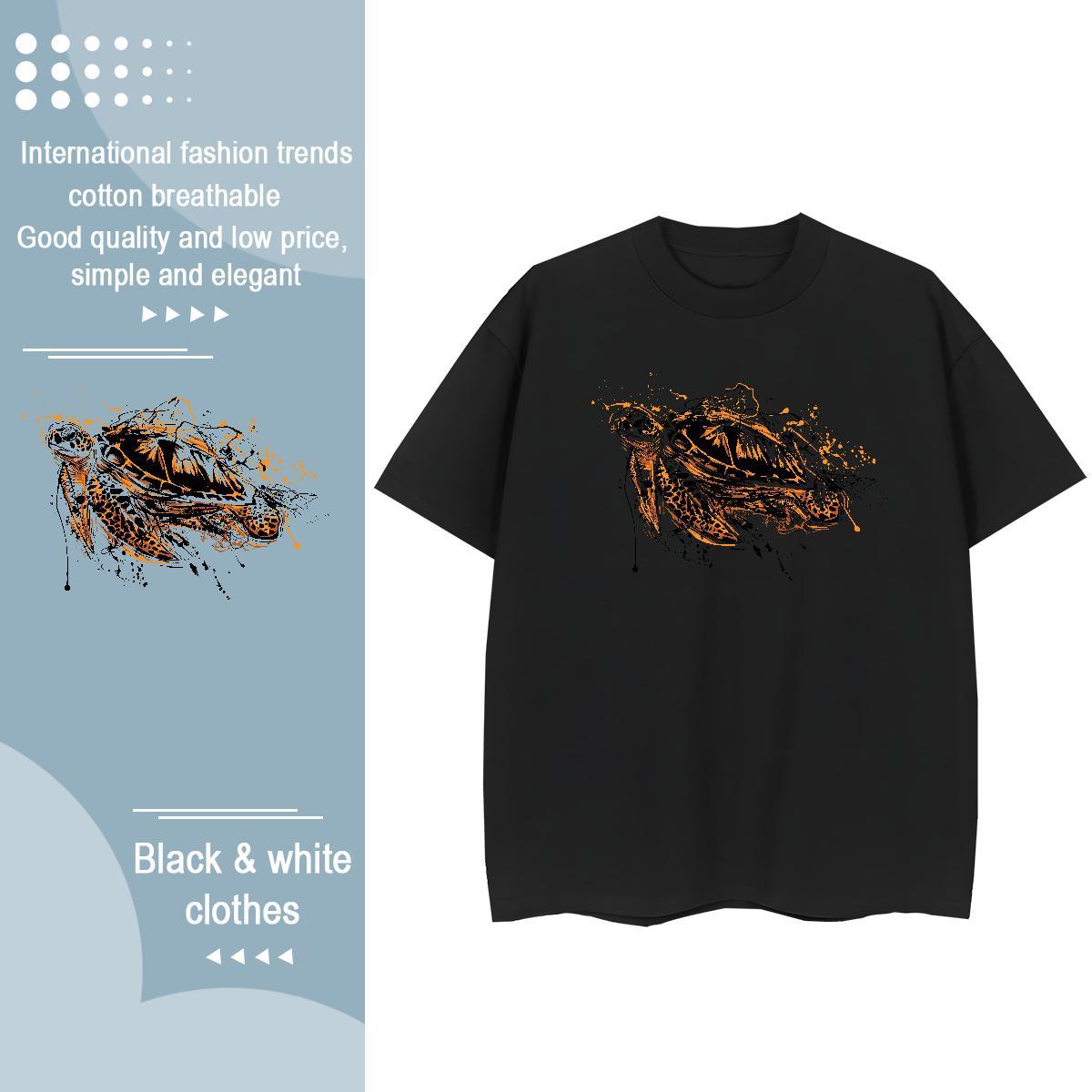 Fashion New T shirt Breathable Soft 230g Pure Cotton Women Tees Custom Printed tortoise Sport Lady Clothes Shirt