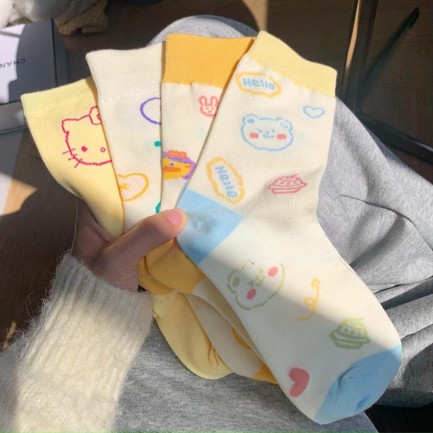Children's Cute Cartoon Socks with Three-Dimensional Letters - Summer Short Tube Style