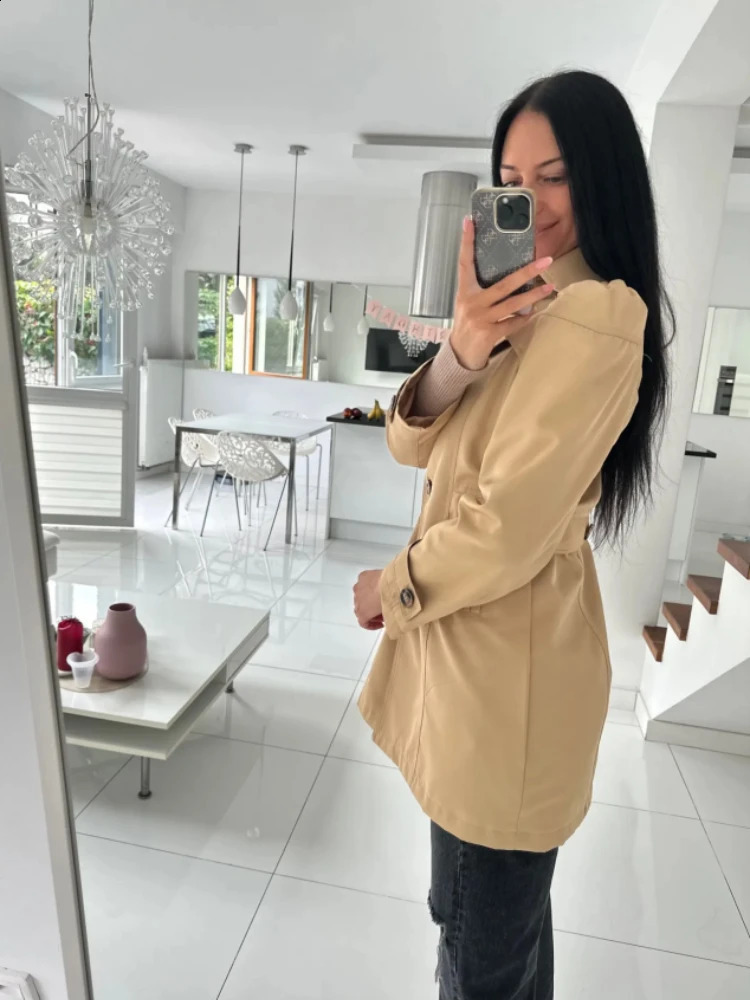 Fashion Casual Windproof Clothing Korean Edition Long Womens Top and Jacket Trench Coat 240814