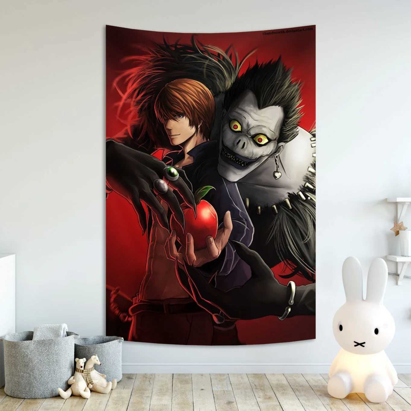 Horror Hot Anime Death Note tapestry Aesthetic Art Wall Paintings Bar Cafe Decor banner flag Y240816