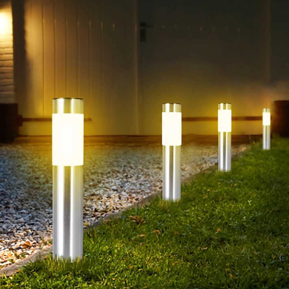1/2/4 Pack Solar Garden Pathway Lights Outdoor LED Lighting Ground Plug Bollard Light for Patio Gardens PathwaysLawnYard Y240816