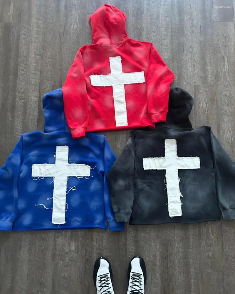 Letter Embroidered Sweatshirt Men Women Y2K Hoodies Street Hip Hop Fashion Loose Hoodie Versatile Casual Retro Pullovers