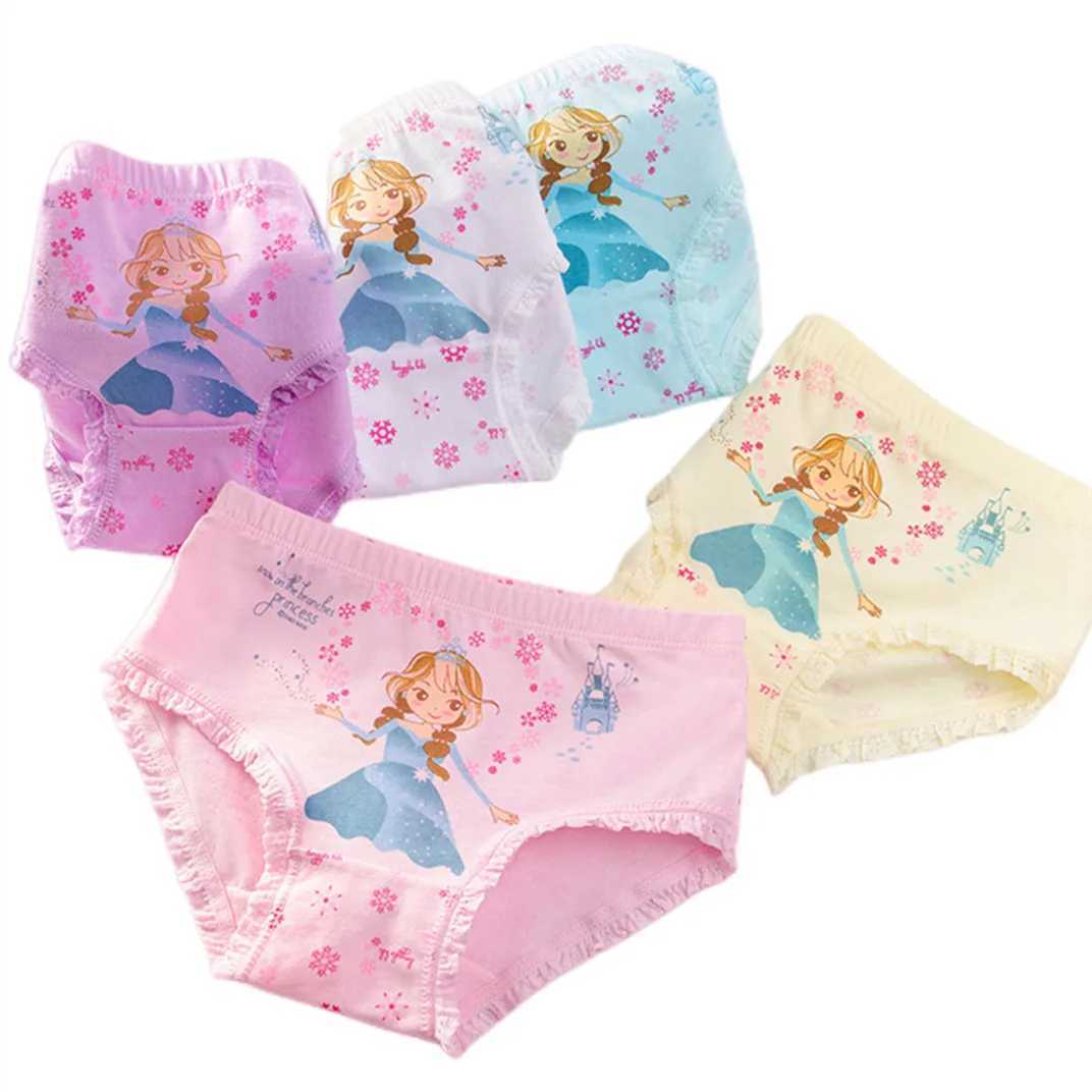 Girls underwear fine cotton underwear cute design printed underwear childrens breathable soft and healthy underwear girls boxing underwear 4 pieces/ba
