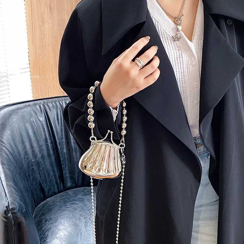Fashion Metal Lipstick Bag for Women Luxury Dinner Bag Designer Shell Bag High Quality Shoulder Bags Cute Purses Crossbody Bag CI24816