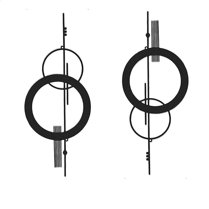 1/2pcs Metal Wall Decor Hanging Wall Art Minimalist Abstract Hollow Vertical Decorations Wall Sculptures Geometric Wall Hanging 240816 - view 7