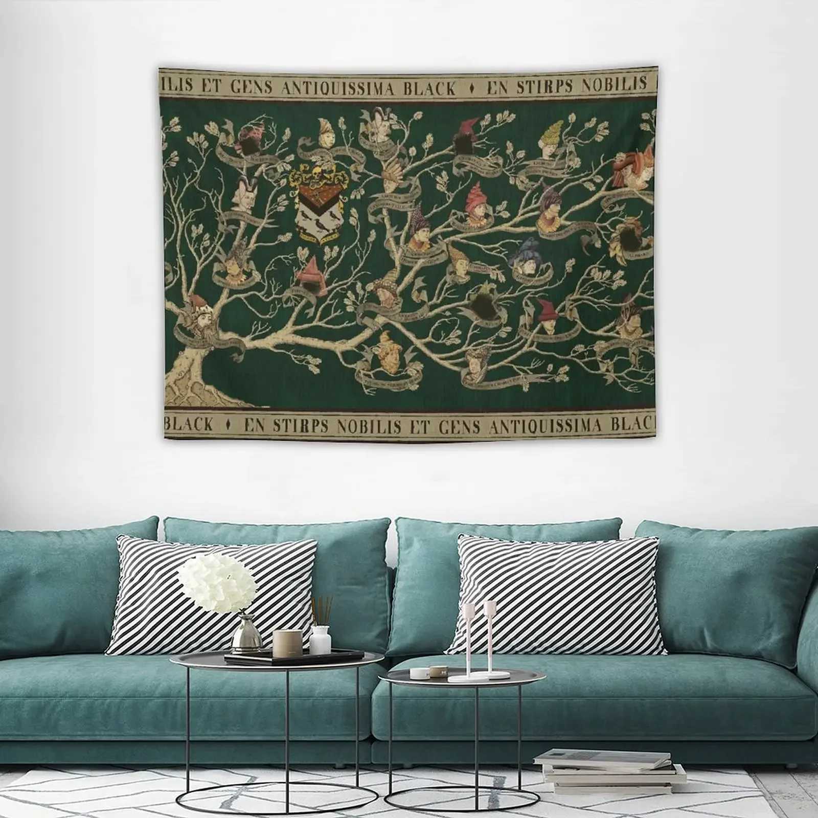 Noble House of Black Family Tree Tapestry Bedroom Decor Room Decor Tapestry Y240816